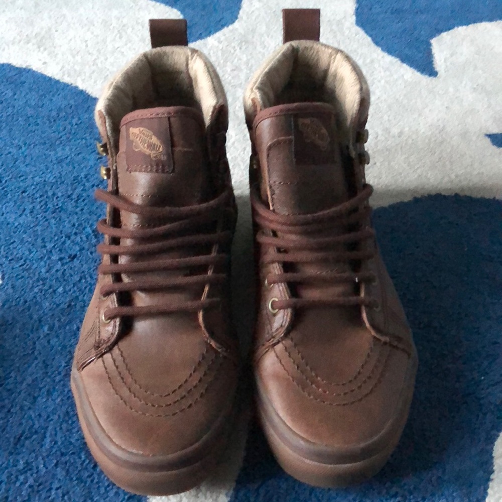 Brown high top vans